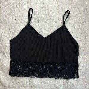 SHEIN Elegant Black Lace Cami Top